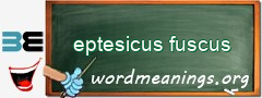 WordMeaning blackboard for eptesicus fuscus